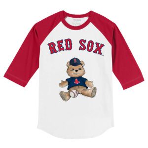 Boston Red Sox Boy Teddy 3/4 Red Sleeve Raglan Shirt