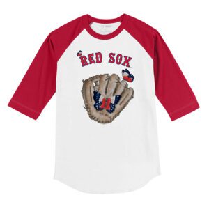 Boston Red Sox Butterfly Glove 3/4 Red Sleeve Raglan Shirt