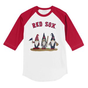 Boston Red Sox Gnomes 3/4 Red Sleeve Raglan Shirt