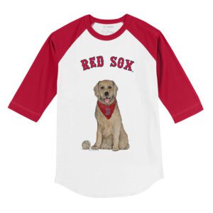 Boston Red Sox Golden Retriever 3/4 Red Sleeve Raglan Shirt
