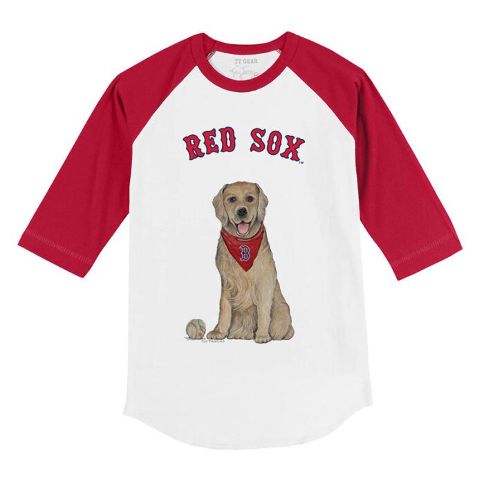Boston Red Sox Golden Retriever 3/4 Red Sleeve Raglan Shirt
