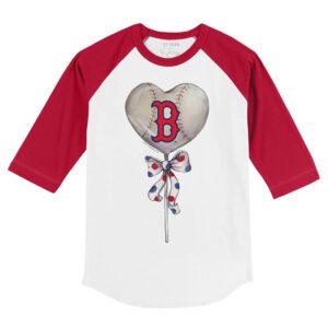 Boston Red Sox Heart Lolly 3/4 Red Sleeve Raglan Shirt