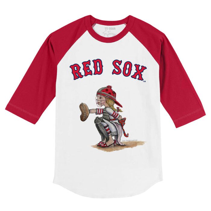 Boston Red Sox Kate the Catcher 3/4 Red Sleeve Raglan Shirt