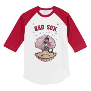 Boston Red Sox Mermaid 3/4 Red Sleeve Raglan Shirt