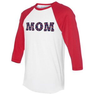 Boston Red Sox Mom 3/4 Red Sleeve Raglan Shirt
