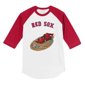 Boston Red Sox Race Car 3/4 Red Sleeve Raglan Shirt