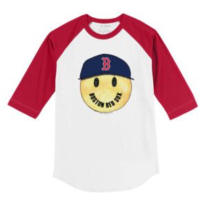 Boston Red Sox Smiley 3/4 Red Sleeve Raglan Shirt