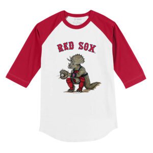 Boston Red Sox Triceratops 3/4 Red Sleeve Raglan Shirt
