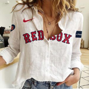Boston Red Sox Women Casual Shirt Linen Shirt GWS1102