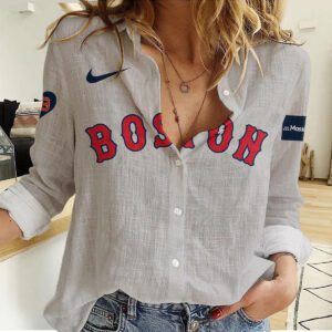 Boston Red Sox Women Casual Shirt Linen Shirt GWS1103