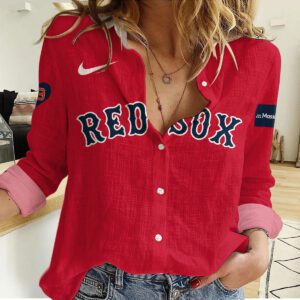 Boston Red Sox Women Casual Shirt Linen Shirt GWS1104