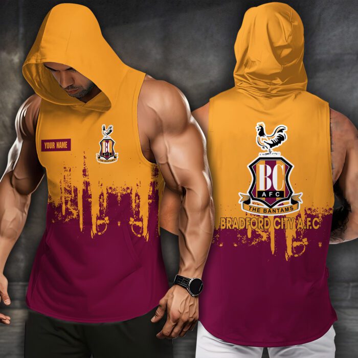 Bradford City Men Workout Hoodie Tank Tops WHT1533