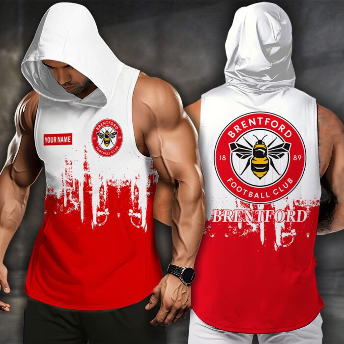 Brentford FC Men Workout Hoodie Tank Tops WHT1601