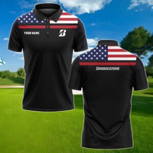 Bridgestone Golf Polo Shirt US FLag Custom Collection