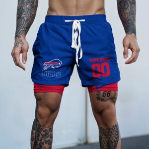 Buffalo Bills NFL Double Layer Shorts Custom Your Name And Number WDS1039