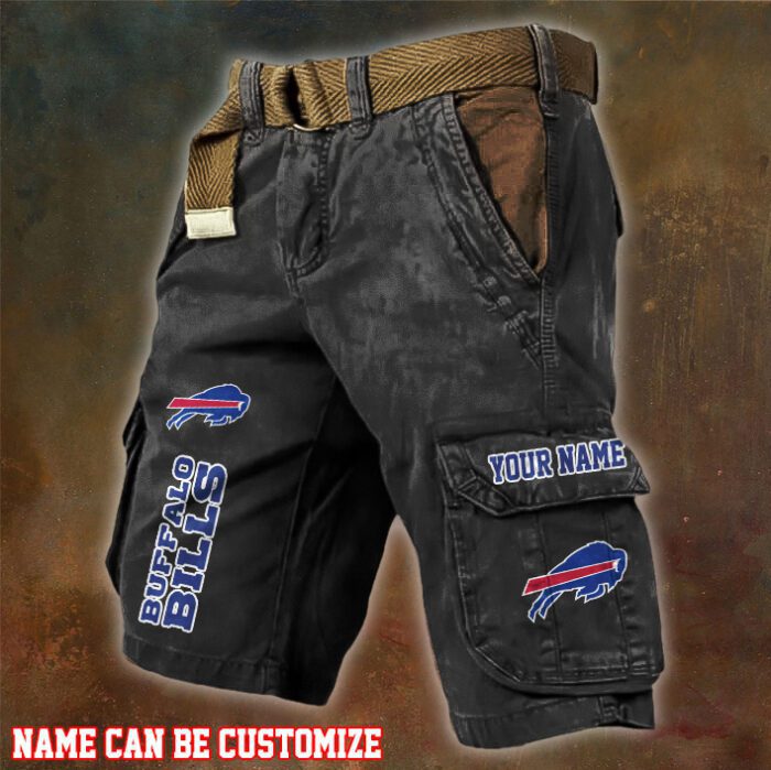 Buffalo Bills NFL Pocket Print Cargo Shorts V2 Custom Name For Fans MCS1266