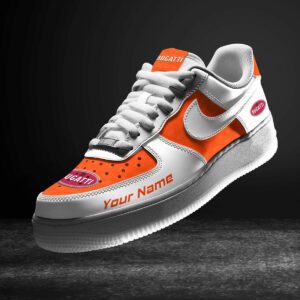 Bugatti Orange Air Force 1 Sneakers AF1 Limited Shoes For Cars Fan LAF2835