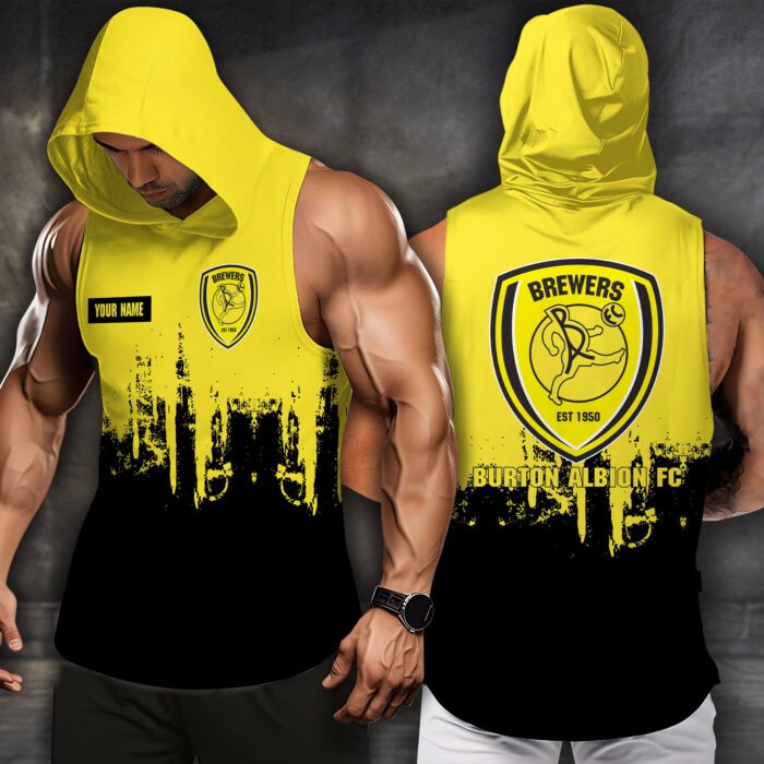 Burton Albion F.C Men Workout Hoodie Tank Tops WHT1493