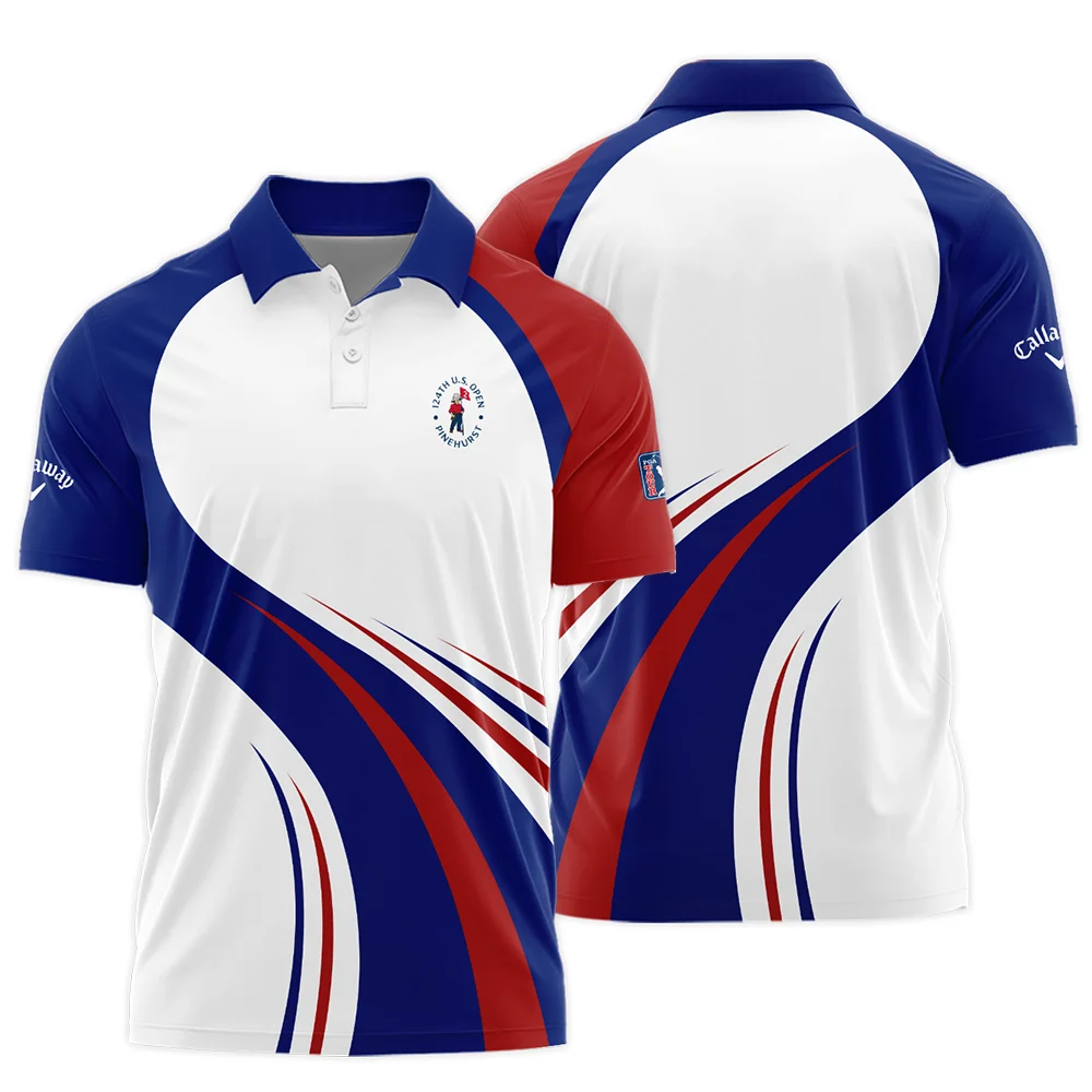 Callaway 124th U.S. Open Pinehurst Golf Blue Red White Background Polo Shirt Style Classic Polo Shirt For Men PLK1558