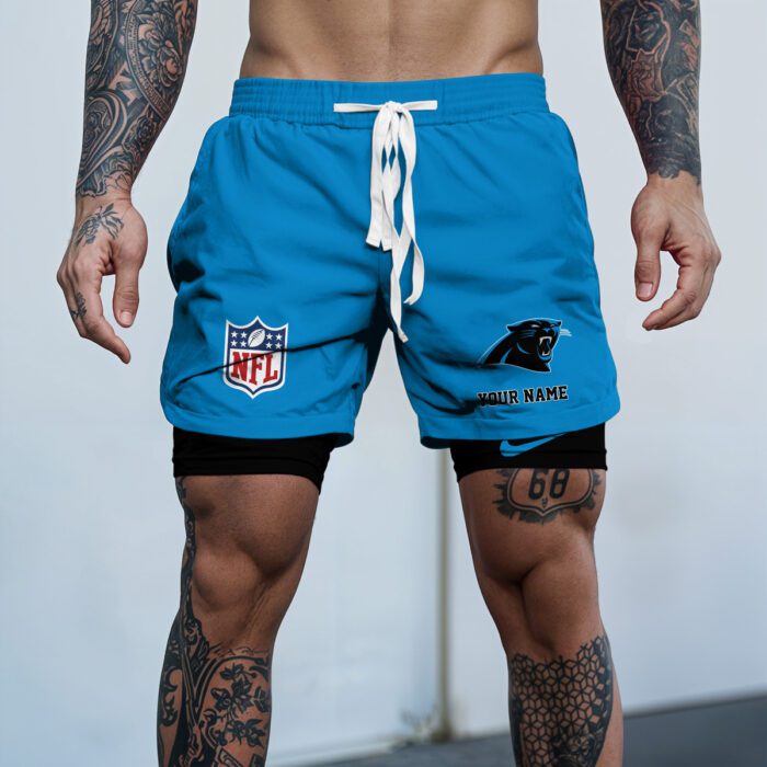 Carolina Panthers NFL Personalized Double Layer Shorts WDS1100