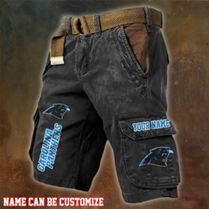 Carolina Panthers NFL Pocket Print Cargo Shorts V2 Custom Name For Fans MCS1265