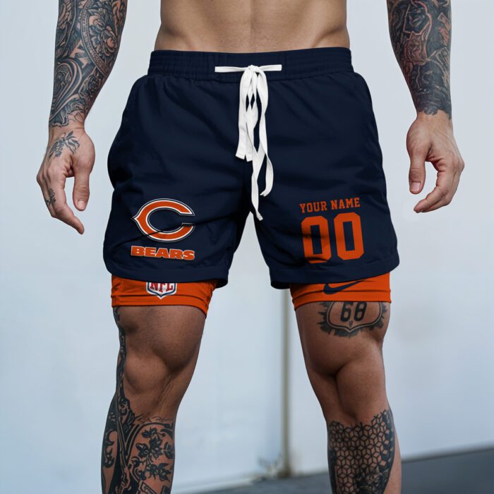 Chicago Bears NFL New Personalized Double Layer Shorts WDS1009