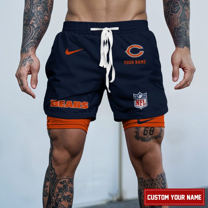Chicago Bears NFL Personalized Double Layer Shorts For Fans WDS1069