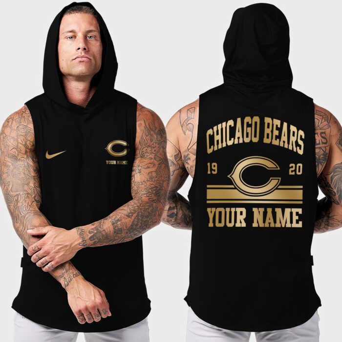 Chicago Bears NFL Personalized Men Workout Hoodie Tank Tops WHT1293