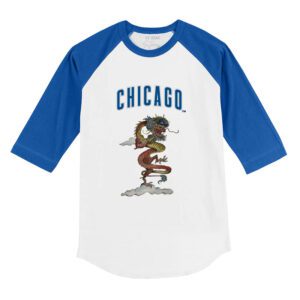 Chicago Cubs 2024 Year of the Dragon 3/4 Royal Blue Sleeve Raglan Shirt