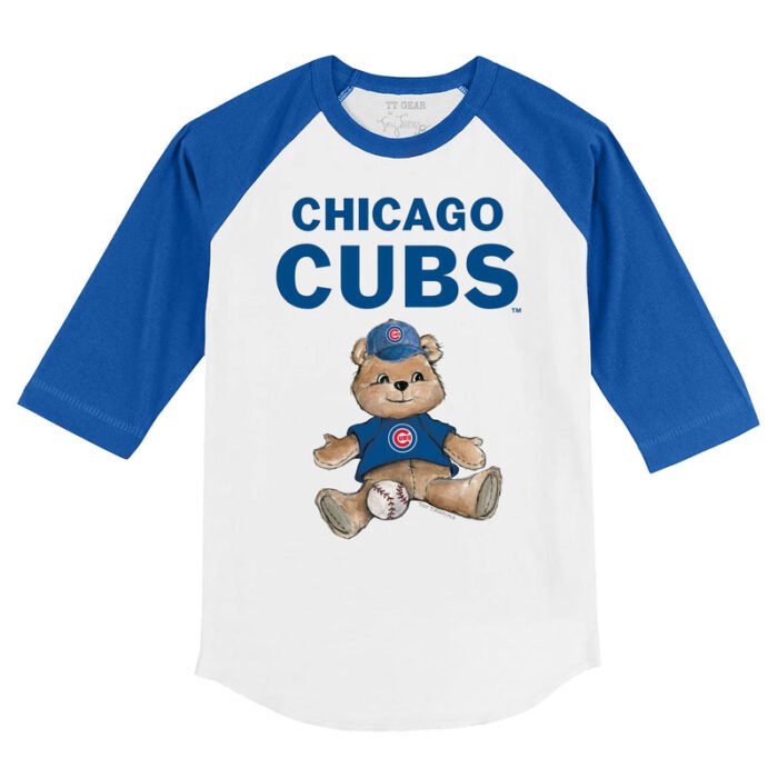 Chicago Cubs Boy Teddy 3/4 Royal Blue Sleeve Raglan Shirt