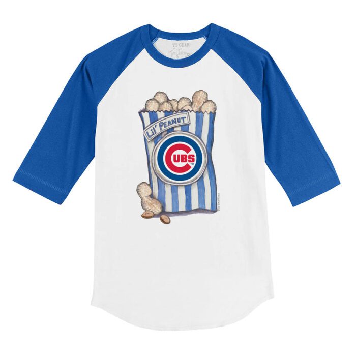 Chicago Cubs Lil' Peanut 3/4 Royal Blue Sleeve Raglan Shirt