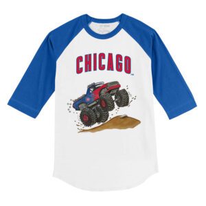 Chicago Cubs Monster Truck 3/4 Royal Blue Sleeve Raglan Shirt