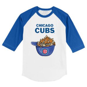 Chicago Cubs Nacho Helmet 3/4 Royal Blue Sleeve Raglan Shirt
