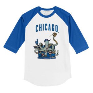 Chicago Cubs Octopus 3/4 Royal Blue Sleeve Raglan Shirt