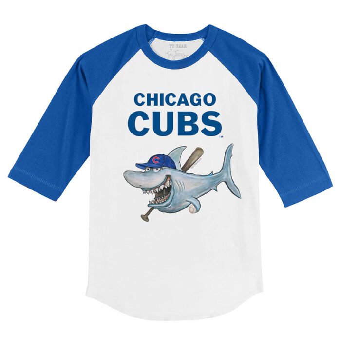 Chicago Cubs Shark 3/4 Royal Blue Sleeve Raglan Shirt
