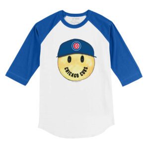 Chicago Cubs Smiley 3/4 Royal Blue Sleeve Raglan Shirt