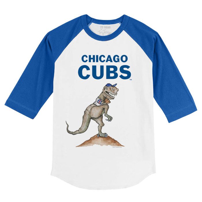 Chicago Cubs TT Rex 3/4 Royal Blue Sleeve Raglan Shirt