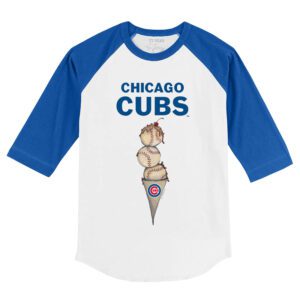 Chicago Cubs Triple Scoop 3/4 Royal Blue Sleeve Raglan Shirt