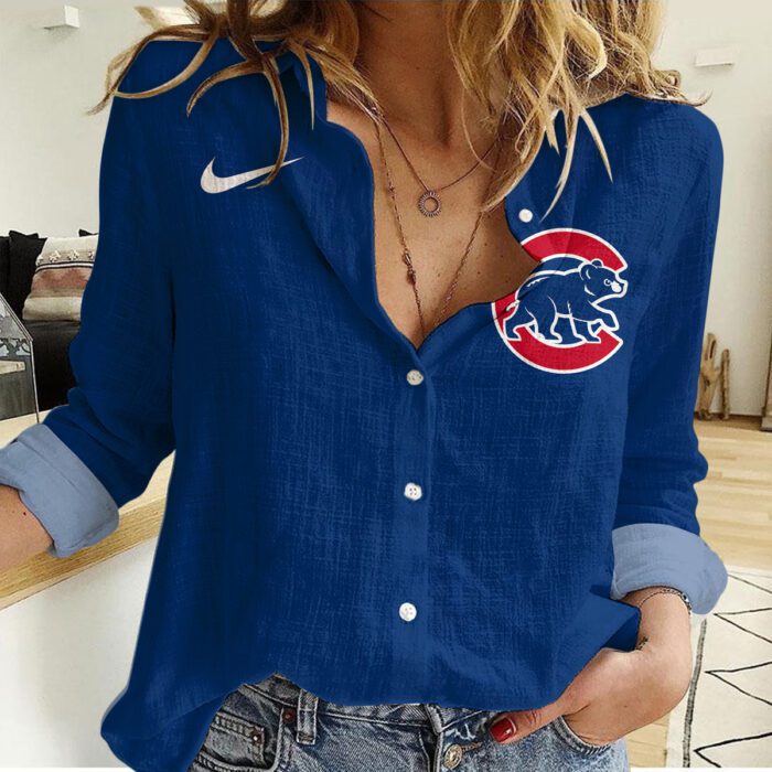 Chicago Cubs Women Casual Shirt Linen Shirt GWS1029