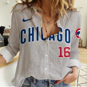 Chicago Cubs Women Casual Shirt Linen Shirt GWS1031