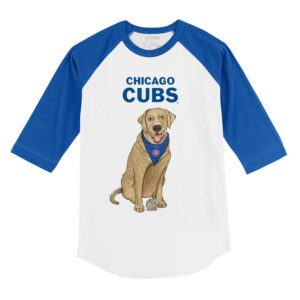 Chicago Cubs Yellow Labrador Retriever 3/4 Royal Blue Sleeve Raglan Shirt