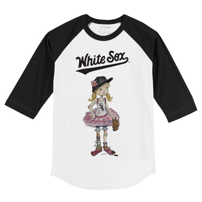 Chicago White Sox Babes 3/4 Black Sleeve Raglan Shirt