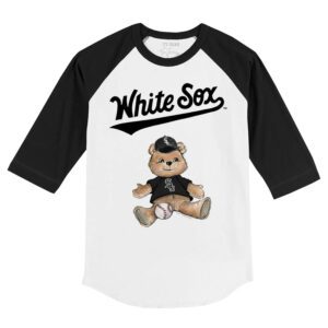 Chicago White Sox Boy Teddy 3/4 Black Sleeve Raglan Shirt