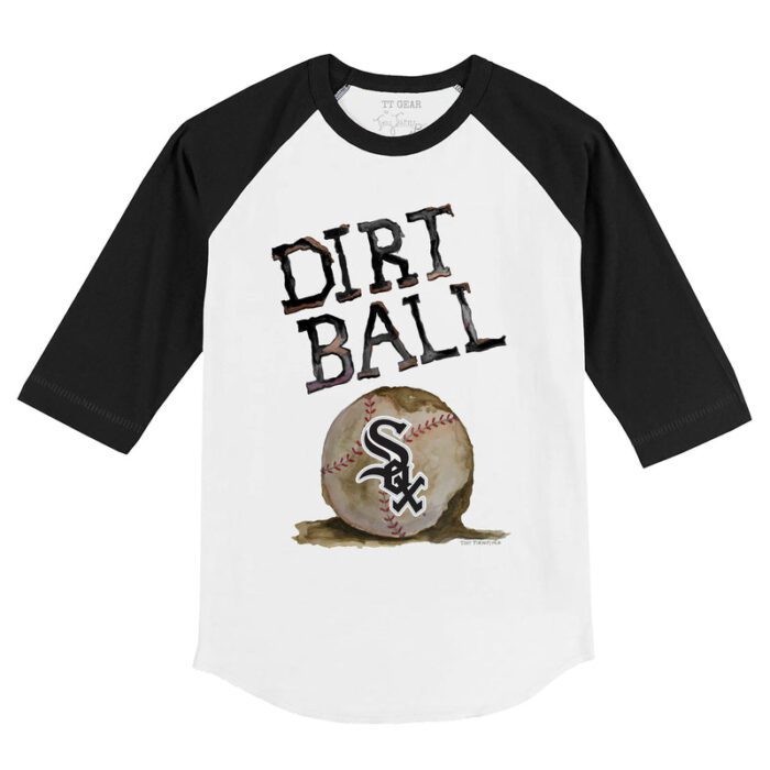 Chicago White Sox Dirt Ball 3/4 Black Sleeve Raglan Shirt