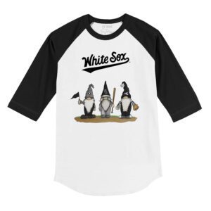 Chicago White Sox Gnomes 3/4 Black Sleeve Raglan Shirt