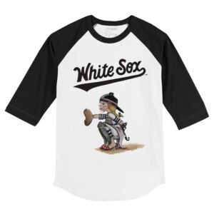 Chicago White Sox Kate the Catcher 3/4 Black Sleeve Raglan Shirt