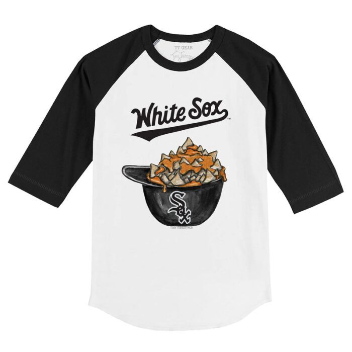 Chicago White Sox Nacho Helmet 3/4 Black Sleeve Raglan Shirt