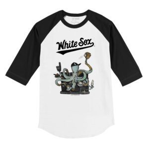 Chicago White Sox Octopus 3/4 Black Sleeve Raglan Shirt
