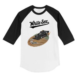Chicago White Sox Race Car 3/4 Black Sleeve Raglan Shirt