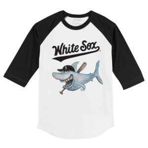 Chicago White Sox Shark 3/4 Black Sleeve Raglan Shirt